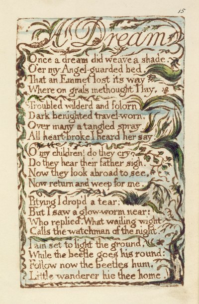 Un rêve illustration de Songs of Innocence and of Experience (Bentley Copy L) pl.15 (Bentley 26) - William Blake